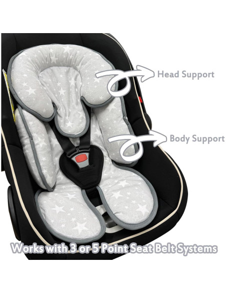 Cojín Inserto para Asiento de Auto Bebés Zdbdbd 2 en 1 Gris