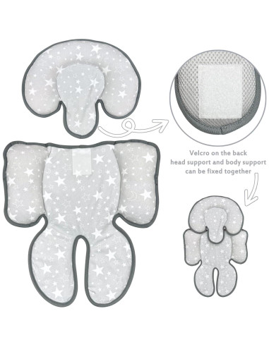 Cojín Inserto para Asiento de Auto Bebés Zdbdbd 2 en 1 Gris