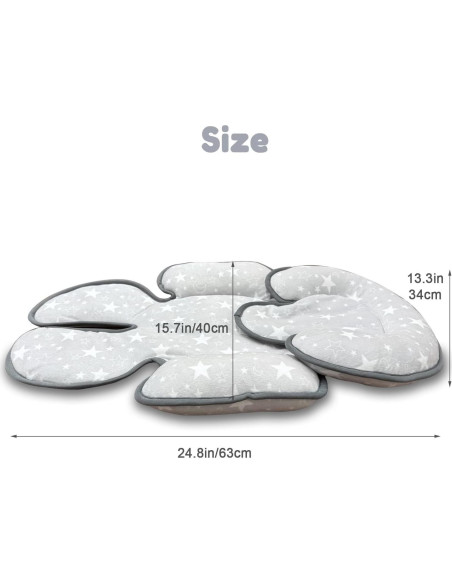 Cojín Inserto para Asiento de Auto Bebés Zdbdbd 2 en 1 Gris