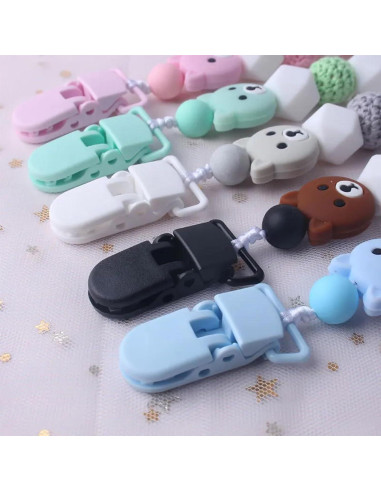 Paquete de 10 Puntas de Clip para Chupete - Plástico Sin BPA