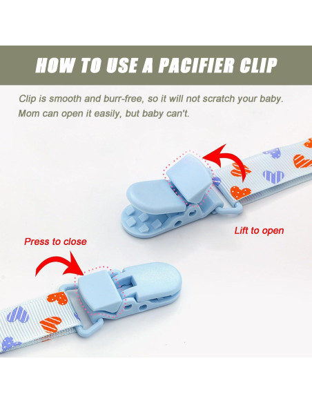 Paquete de 10 Puntas de Clip para Chupete - Plástico Sin BPA