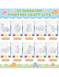 Kit de Pintura DIY de Dinosaurios Simgoing - 20 Piezas Cerámica 2