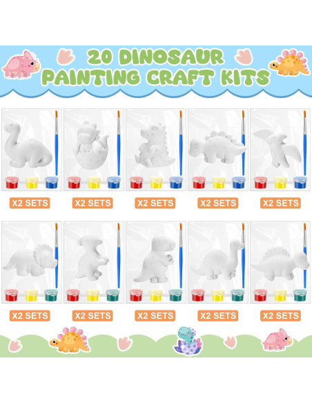 Kit de Pintura DIY de Dinosaurios Simgoing - 20 Piezas Cerámica Kit de Pintura DIY de Dinosaurios Simgoing - 20 Piezas Cerámica