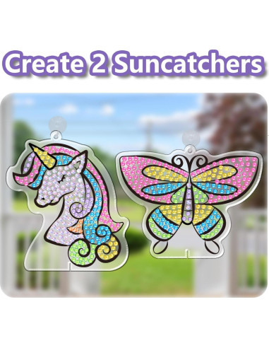 Kit de Pintura de Diamante WAHFNG para Niños - 12 Stickers, 4 Llaveros, 2 Atrapasueños