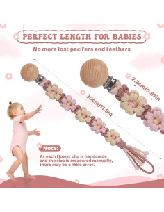 Clip de Chupete Floral Margarita Hecho a Mano - Boho Chic 2