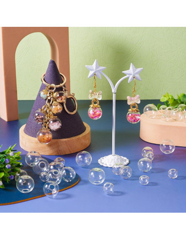 100 Esferas de Vidrio Transparentes Spritewelry 10-18mm para Manualidades