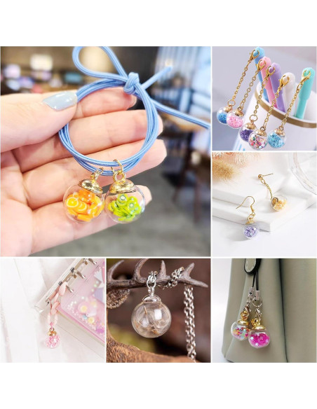 100 Esferas de Vidrio Transparentes Spritewelry 10-18mm para Manualidades