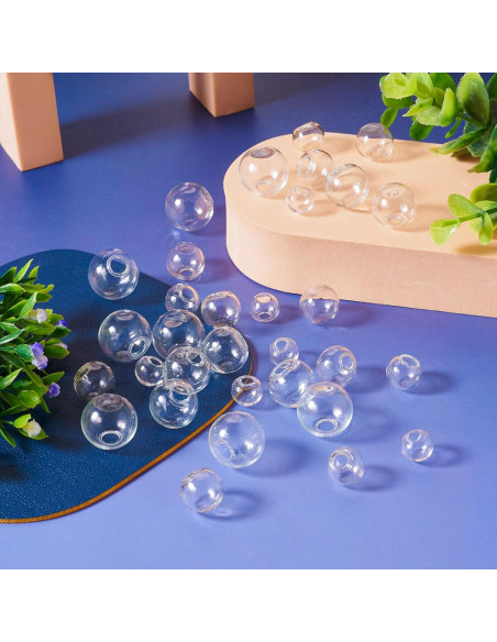 100 Esferas de Vidrio Transparentes Spritewelry 10-18mm para Manualidades