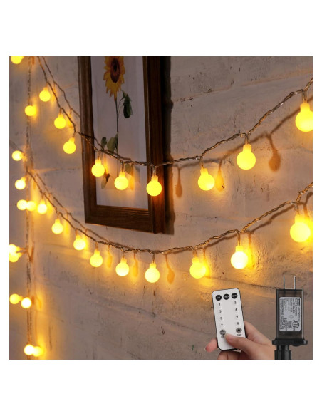 Luces de Cuerda LED Minetom 10m 100 Bombillas Blanco Cálido Luces de Cuerda LED Minetom 10m 100 Bombillas Blanco Cálido