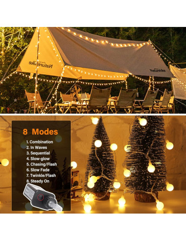 Luces de Cuerda LED Minetom 10m 100 Bombillas Blanco Cálido