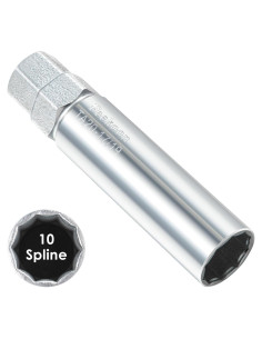 Llave de Tuerca 10 Estrías Feekoon 17mm y 19mm Acero Plata