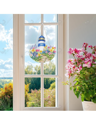 Kit de Pintura de Diamantes Yunzlly Faro DIY Acrílico 24.4x23.6cm