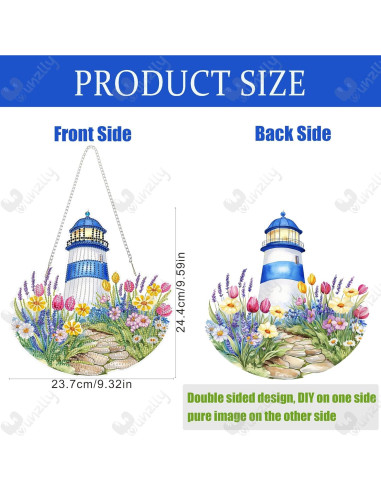 Kit de Pintura de Diamantes Yunzlly Faro DIY Acrílico 24.4x23.6cm