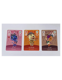 Paquete de 3 Tarjetas Amiibo Animal Crossing Importadas Japón