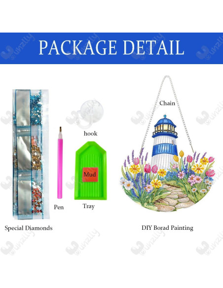 Kit de Pintura de Diamantes Yunzlly Faro DIY Acrílico 24.4x23.6cm