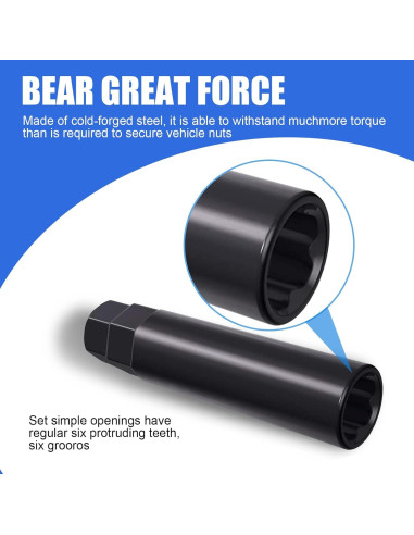 Llave de Tuerca Antirrobo Jewkot 6 Puntos Spline 8.79 cm