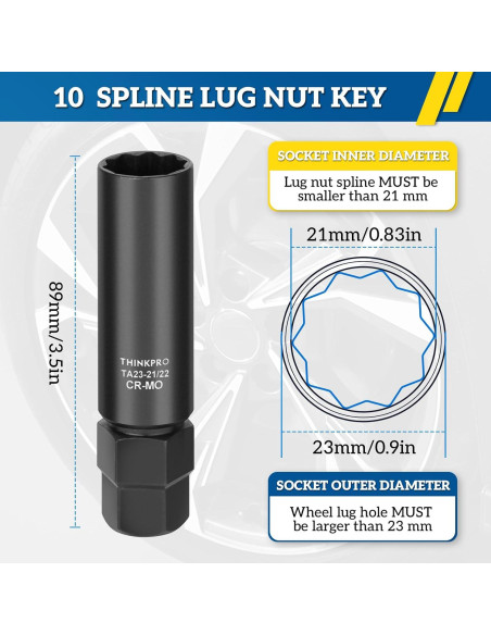 Llave de Tuerca 10 Estrías Thinkpro TP3030 21mm 22mm