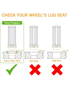 Tuercas de Acorn GAsupply M14x2 50mm 32 Pcs Cromo Cerrado 2