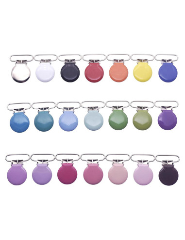 42 Clips de Suspensión Metálicos Redondos para Chupetes DIY