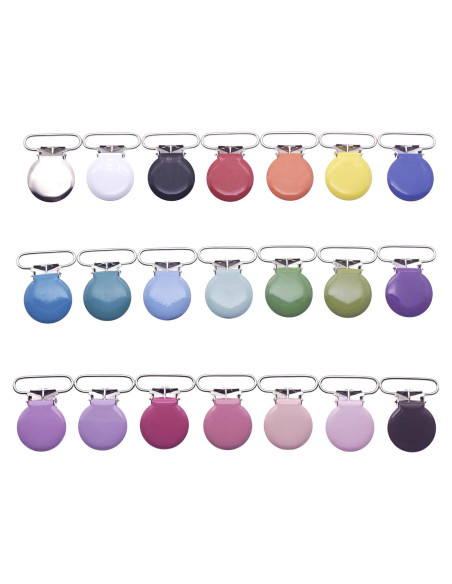 42 Clips de Suspensión Metálicos Redondos para Chupetes DIY