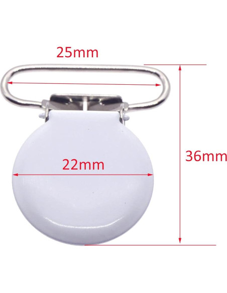 42 Clips de Suspensión Metálicos Redondos para Chupetes DIY