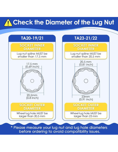 Juego de 2 Llaves de Tuerca de Spline Feekoon 10mm para SUV