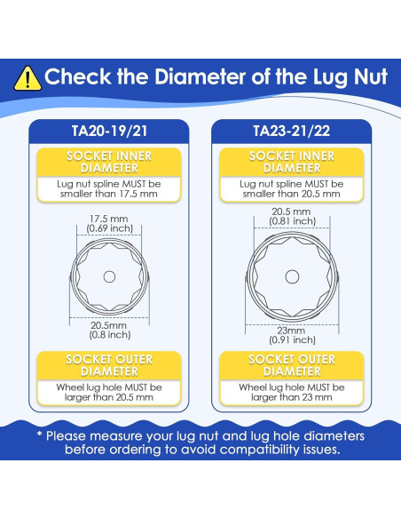 Juego de 2 Llaves de Tuerca de Spline Feekoon 10mm para SUV