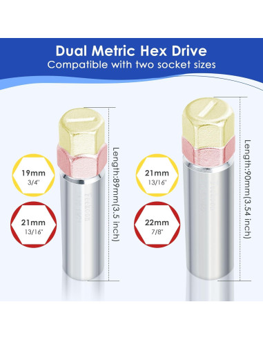 Juego de 2 Llaves de Tuerca de Spline Feekoon 10mm para SUV