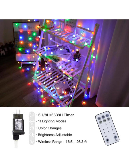 Luces de Cadena Globo 20m 150 LED con Temporizador y 11 Modos Luces de Cadena Globo 20m 150 LED con Temporizador y 11 Modos
