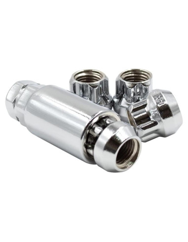 Cerraduras de Rueda M14x1.5 Cromadas 4 Piezas + Llave