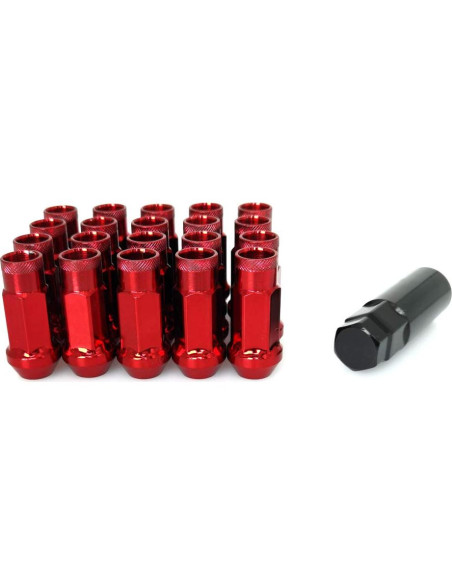 Tuercas de Rueda M12x1.5 SOROPARTS Juego 22 Piezas Color Rojo