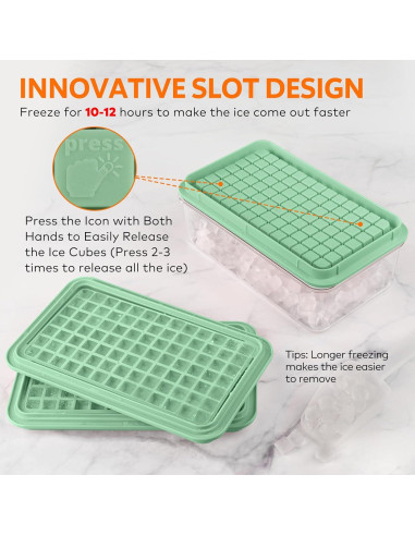 Bandeja de Hielo Mini Longzon con Tapa y Contenedor 273 Pcs