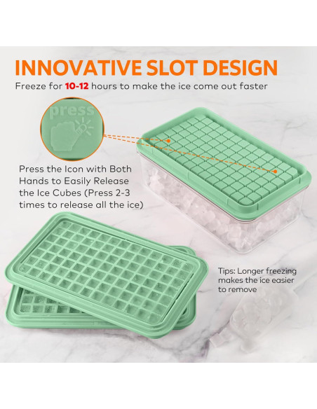 Bandeja de Hielo Mini Longzon con Tapa y Contenedor 273 Pcs