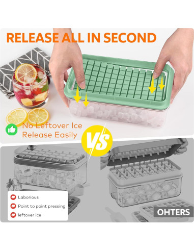 Bandeja de Hielo Mini Longzon con Tapa y Contenedor 273 Pcs