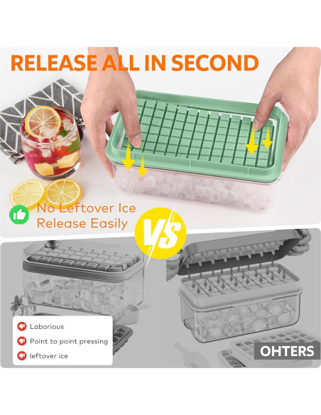 Bandeja de Hielo Mini Longzon con Tapa y Contenedor 273 Pcs