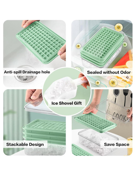 Bandeja de Hielo Mini Longzon con Tapa y Contenedor 273 Pcs