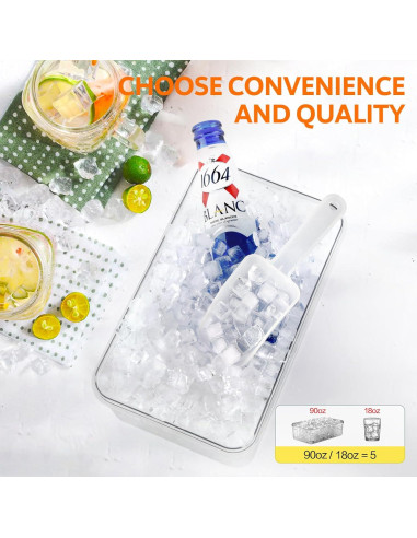 Bandeja de Hielo Mini Longzon con Tapa y Contenedor 273 Pcs