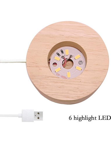 Bola de Cristal del Sistema Solar Linsiter 80mm con Base de Madera