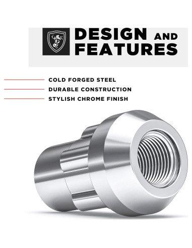 Tuercas de Rueda Caballero Blanco 40700S Cromo M12x1.5 4 Pzas