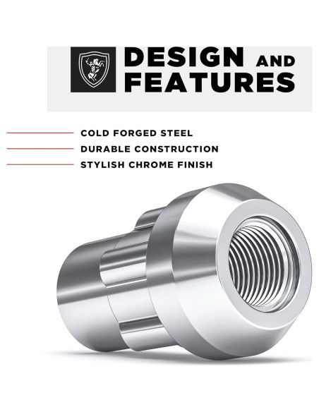 Tuercas de Rueda Caballero Blanco 40700S Cromo M12x1.5 4 Pzas