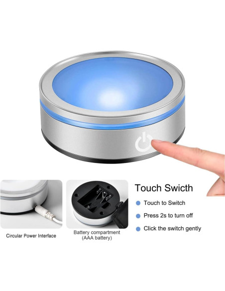 Esfera de Cristal 3D del Sistema Solar QIANCHANG con Base LED Esfera de Cristal 3D del Sistema Solar QIANCHANG con Base LED