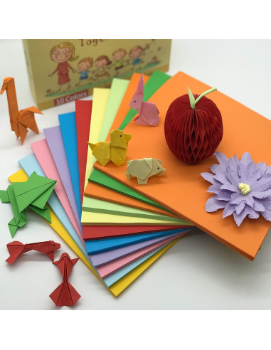 Papel de Origami Gnatural 100 Hojas 25.4x25.4cm 10 Colores