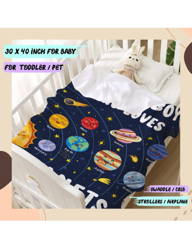 Manta de Franela ARTBLANKET Planetas del Sistema Solar 76x102 cm