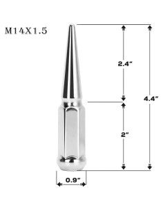 Tuercas de Perno DYNOFIT 14x1.5 mm Cónicas 24 Piezas Plateadas 2