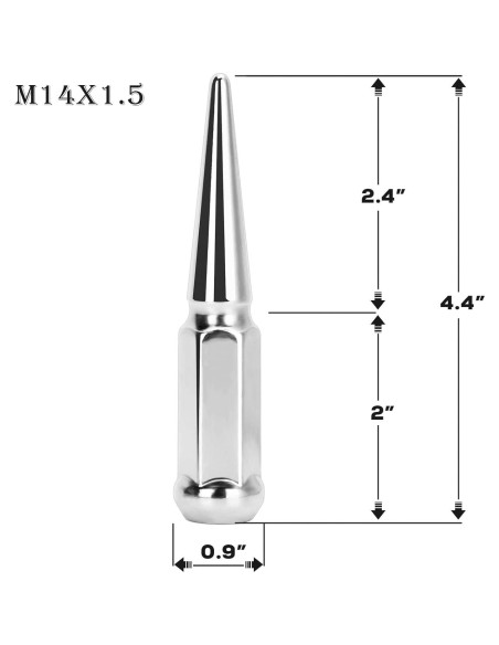 Tuercas de Perno DYNOFIT 14x1.5 mm Cónicas 24 Piezas Plateadas