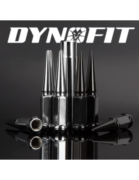 Tuercas de Perno DYNOFIT 14x1.5 mm Cónicas 24 Piezas Plateadas