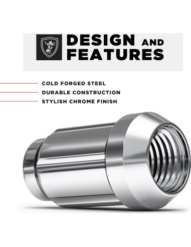 Tuerca de Rueda Cromo M12x1.5 White Knight - Paquete de 4