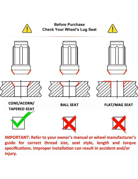 Tuerca de Rueda Cromo M12x1.5 White Knight - Paquete de 4