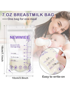 Bolsas de Almacenamiento de Leche Materna Newwiee 300 piezas 8 oz 2