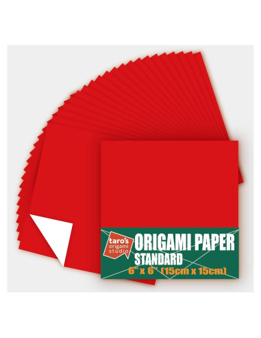 Papel de Origami Taro 15 cm Rojo 50 Hojas Kami Japonés
